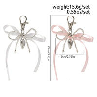 Thumbnail for Sweet Ribbon Bowknot Heart Charm Seed Beaded Keychain Set - ArtGalleryZen