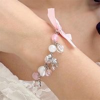 Thumbnail for Sweet Ribbon Bowknot Star Charm Crystal Chain Bracelet - ArtGalleryZen