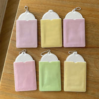 Thumbnail for Sweet Strawberry Cake Pudding Kpop Keychain Photocard Holder - ArtGalleryZen