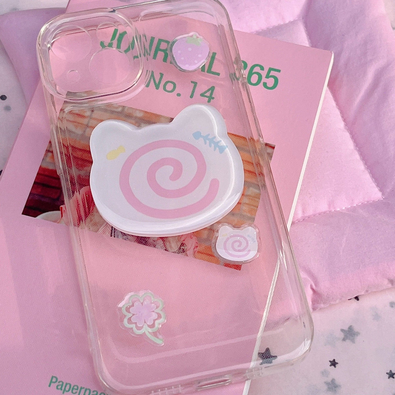 Sweet Strawberry Clover Cream Narutomaki Crystal 3D DIY Decoration Stickers - ArtGalleryZen
