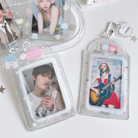 Thumbnail for Sweet Transparent Glitter Kpop Keychain Photocard Holder - ArtGalleryZen