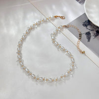 Thumbnail for Sweet Turquoise Stone Pearl Beaded Chain Choker Necklace - ArtGalleryZen