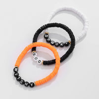 Thumbnail for Three Tone Halloween Theme Letter Charm Stackable Bracelet Set - ArtGalleryZen