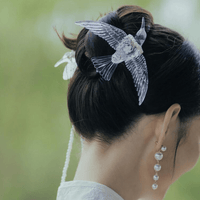 Thumbnail for Transparent Lovebird Magpie Pearl Long Chain Tassel Hair Fork Hair Clip Set - ArtGalleryZen