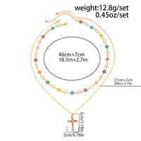 Thumbnail for Trendy 2pcs Rhinestone Inlaid Cross Pendant Crystal Chain Necklace Set - ArtGalleryZen