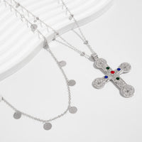 Thumbnail for Trendy 2pcs Rhinestone Inlaid Cross Pendant Sequin Tassel Belly Chain Set - ArtGalleryZen