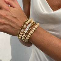 Thumbnail for Trendy 5pcs Letter Wood Beaded Mother's Day Bracelet Set - ArtGalleryZen
