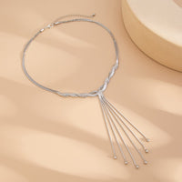 Thumbnail for Trendy Ball Tassel Cross Snake Chain Y Necklace - ArtGalleryZen