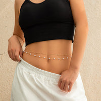 Thumbnail for Trendy Boho Layered Pearl Saturn Belly Chain Set - ArtGalleryZen