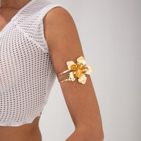 Thumbnail for Trendy Chunky Textured Flower Arm Cuff - ArtGalleryZen
