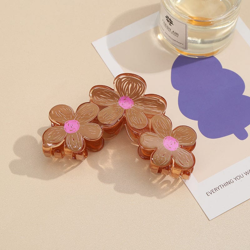 Trendy Colorful Hand-drawn Painting Flower Hair Clip - ArtGalleryZen