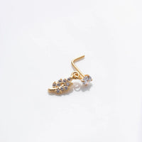 Thumbnail for Trendy CZ Inlaid Stainless Steel Cherry Cross Sun Nose Piercing Nose Stud - ArtGalleryZen