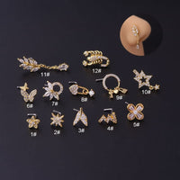 Thumbnail for Trendy CZ Inlaid Surgical Steel Nose Piercing Nose Stud - ArtGalleryZen