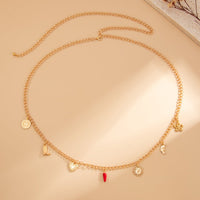 Thumbnail for Trendy Enamel Chili Sun Moon Heart Charm Waist Chain - ArtGalleryZen