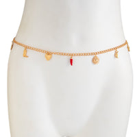 Thumbnail for Trendy Enamel Chili Sun Moon Heart Charm Waist Chain - ArtGalleryZen