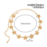 Thumbnail for Trendy Gold Plated Flower Waist Chain - ArtGalleryZen
