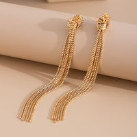 Thumbnail for Trendy Gold Silver Plated Chain Tassel Stud Earrings - ArtGalleryZen