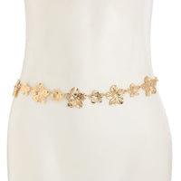 Thumbnail for Trendy Gold Silver Plated Flower Waist Chain - ArtGalleryZen