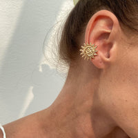 Thumbnail for Trendy Gold Silver Plated Sun Ear Cuff Earring - ArtGalleryZen