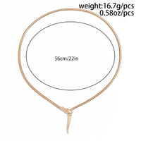 Thumbnail for Trendy Gold Silver Tone Snake Adjustable Necklace - ArtGalleryZen