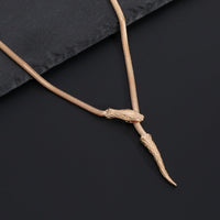 Thumbnail for Trendy Gold Silver Tone Snake Adjustable Necklace - ArtGalleryZen