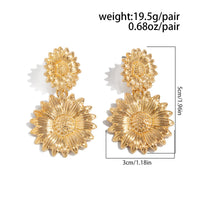 Thumbnail for Trendy Gold Silver Tone Sunflower Dangle Earrings - ArtGalleryZen
