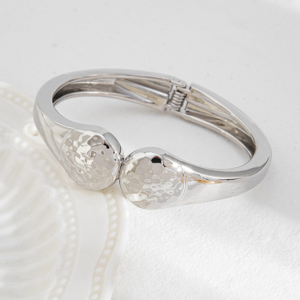 Trendy Gold Silver Tone Water Ripple Bangle Bracelet Set - ArtGalleryZen