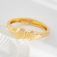 Thumbnail for Trendy Gold Silver Tone Water Ripple Bangle Bracelet Set - ArtGalleryZen
