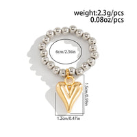 Thumbnail for Trendy Heart Dangle Beaded Ring - ArtGalleryZen