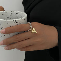 Thumbnail for Trendy Heart Dangle Beaded Ring - ArtGalleryZen