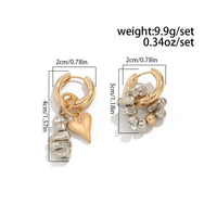 Thumbnail for Trendy Heart Irregular Beaded Dangle Huggie Hoop Earrings - ArtGalleryZen