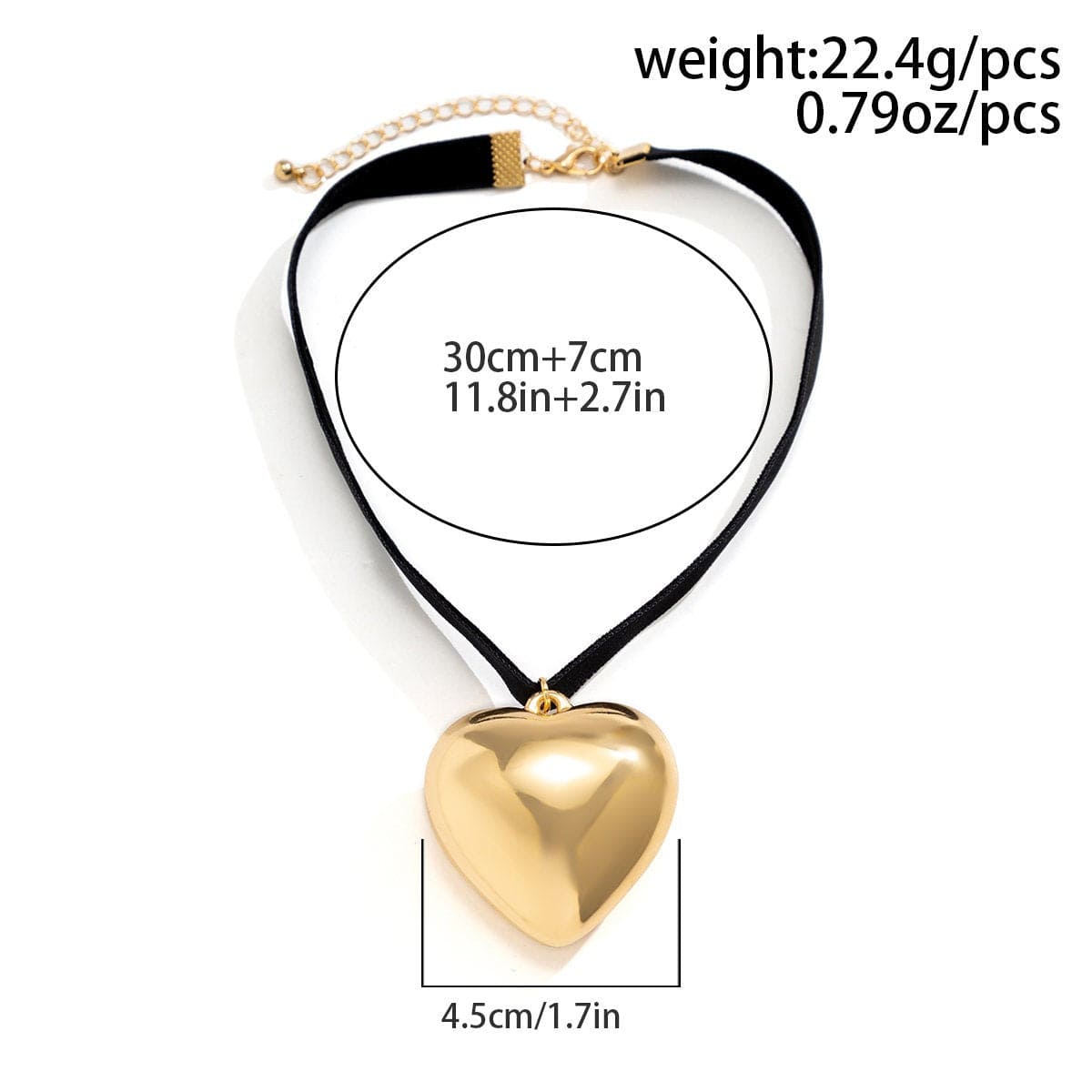 Trendy Heart Pendant Velvet Collar Choker Necklace - ArtGalleryZen