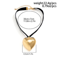 Thumbnail for Trendy Heart Pendant Velvet Collar Choker Necklace - ArtGalleryZen