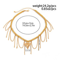 Thumbnail for Trendy Heart Tassel Ball Chain Necklace - ArtGalleryZen