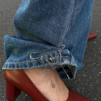 Thumbnail for Trendy Heart Tassel Chain Trouser Pin - ArtGalleryZen
