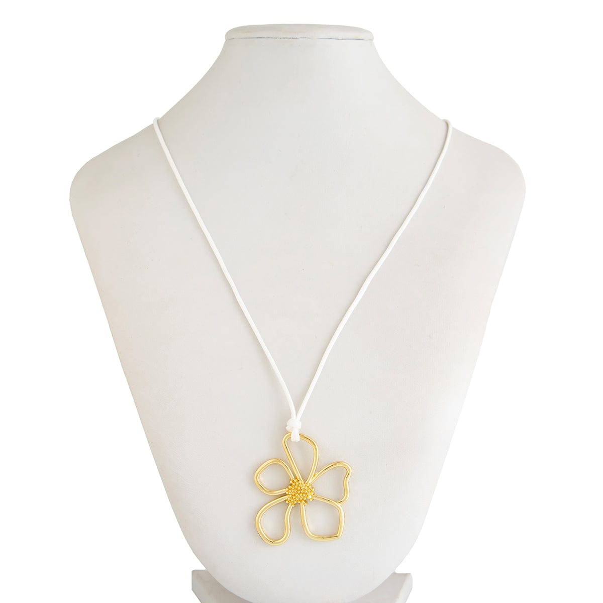Trendy Hollow Flower Pendant Wax Cord String Necklace - ArtGalleryZen