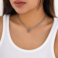 Thumbnail for Trendy Hollow Star Pendant Cable Chain Necklace - ArtGalleryZen