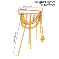Thumbnail for Trendy Irregular Beaded Tassel Pin Brooch - ArtGalleryZen