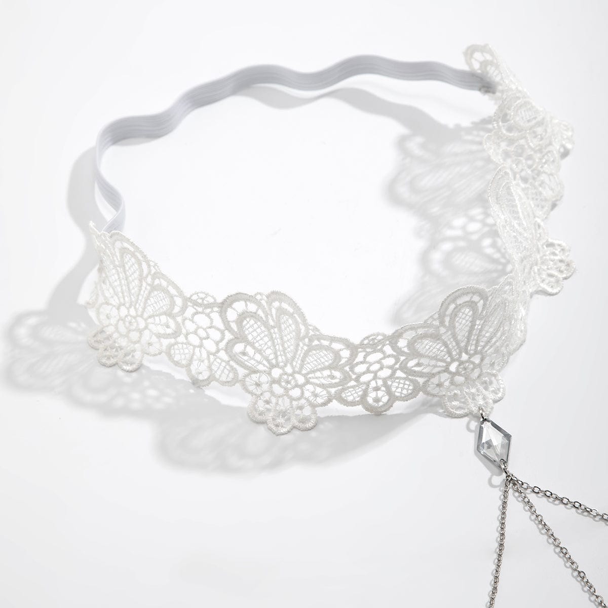 Trendy Layered Crystal Charm Elastic Lace Thigh Leg Chain - ArtGalleryZen