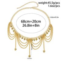 Thumbnail for Trendy Layered Heart Star Butterfly Ball Tassel Curb Waist Chain - ArtGalleryZen