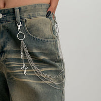 Thumbnail for Trendy Layered Hollow Cross Pendant Trouser Chain - ArtGalleryZen
