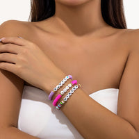 Thumbnail for Trendy Layered Polymer Clay Letter Stackable Bracelet Set - ArtGalleryZen