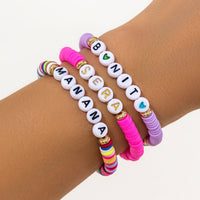 Thumbnail for Trendy Layered Polymer Clay Letter Stackable Bracelet Set - ArtGalleryZen
