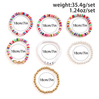 Thumbnail for Trendy Layered Polymer Clay Star Love Pearl Chain Stackable Bracelet Set - ArtGalleryZen
