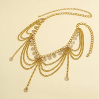 Thumbnail for Trendy Layered Relief Coin Tassel Curb Waist Chain - ArtGalleryZen