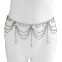 Thumbnail for Trendy Layered Relief Coin Tassel Curb Waist Chain - ArtGalleryZen