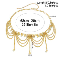 Thumbnail for Trendy Layered Relief Coin Tassel Curb Waist Chain - ArtGalleryZen