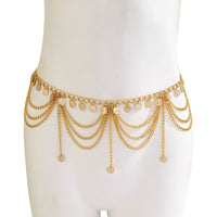 Thumbnail for Trendy Layered Relief Coin Tassel Curb Waist Chain - ArtGalleryZen