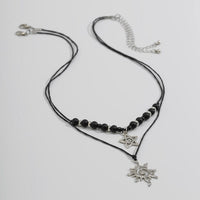 Thumbnail for Trendy Layered Sun Star Pendant Wax Cord String Necklace Set - ArtGalleryZen