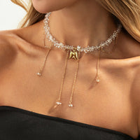 Thumbnail for Trendy Peace Dove Pendant Clear Turquoise Beaded Tassel Necklace - ArtGalleryZen